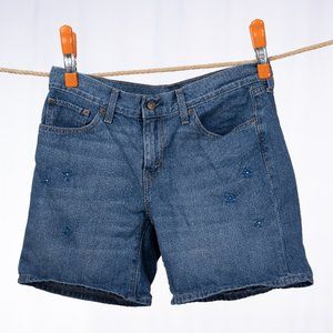 Levi's Flower Embroidered Denim Shorts